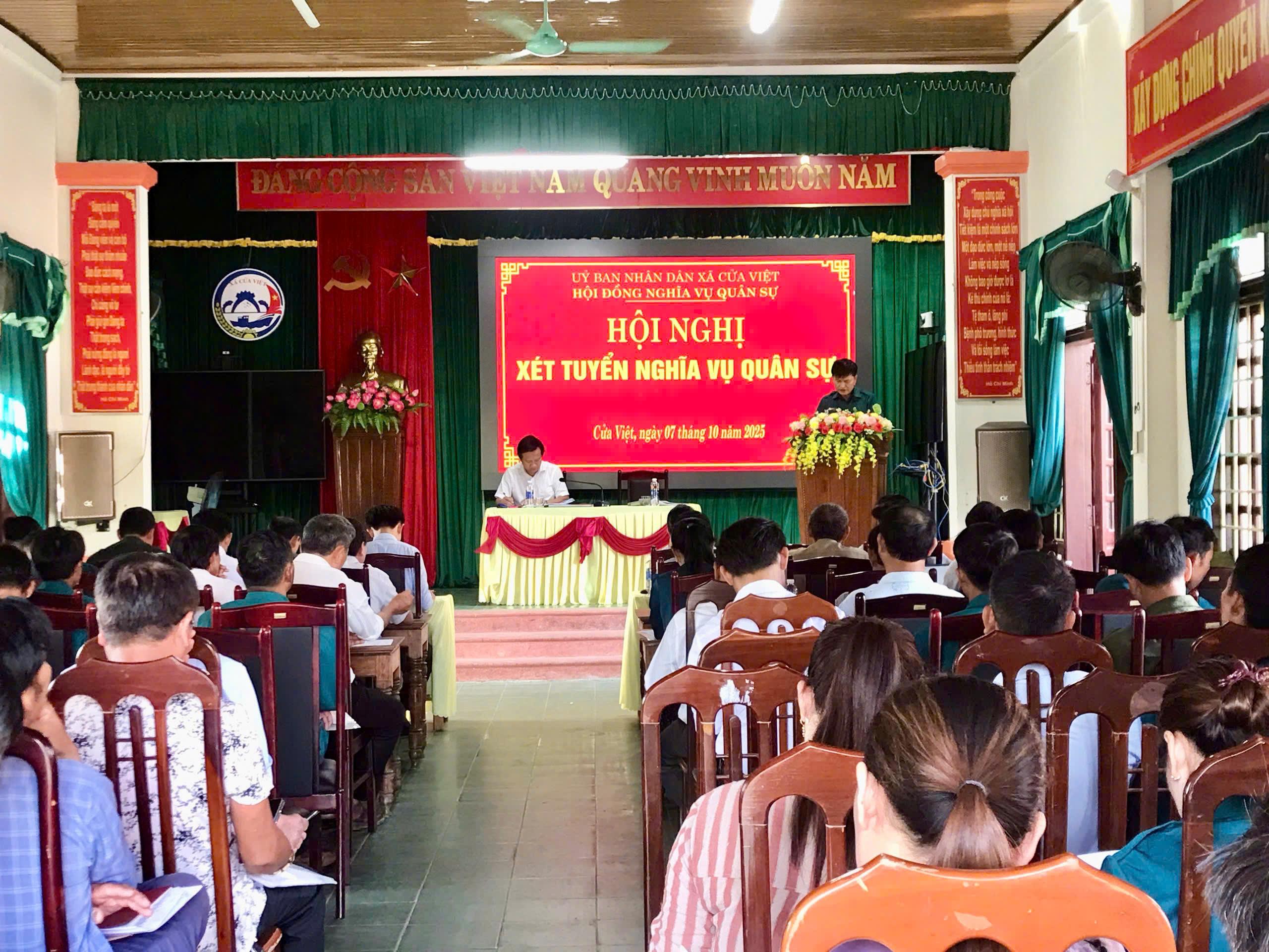 UBND xã Cửa Viêt tổ chức Hội nghị tổng kết công tác tuyển quân...